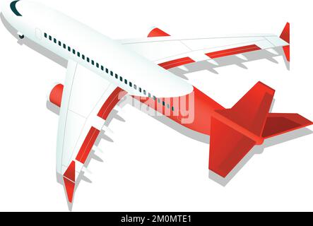 Icona aereo. Getto volante isometrico. Aereo passanger Illustrazione Vettoriale