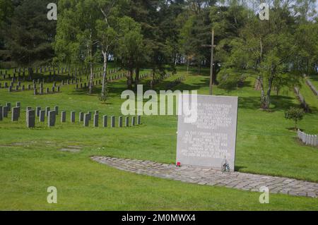 Cannock Chase cimitero militare tedesco con spiegazione bilingue Foto Stock