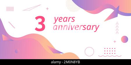 3th° anniversario, festa di compleanno. Illustrazione Vettoriale