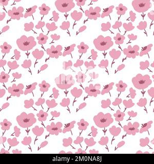 Senza cuciture rosa sakura fiori modello vettoriale Illustrazione Vettoriale
