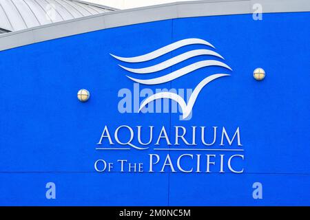 LONG BEACH, CA, USA - 19 MARZO 2016: Esterni e logo del marchio Aquarium of the Pacific. Foto Stock