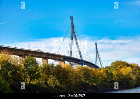 Ponte Köhlbrand, Amburgo, Land Amburgo, Germania, Europa Foto Stock