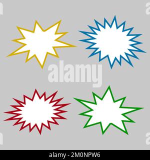 Set di stelle del parlato a raffica, illustrazione vettoriale Illustrazione Vettoriale