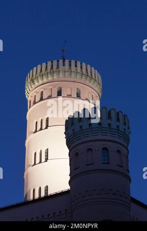 Granitz Hunting Lodge / Jagdschloss Granitz, castello del 19th ° secolo sull'isola tedesca di Rügen vicino a Binz nel Meclemburgo-Vorpommern, Germania Foto Stock