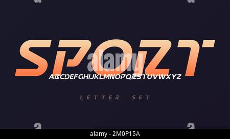 Vettore moderno sans serif font, set di lettere maiuscole, alfabeto, tipografia Illustrazione Vettoriale