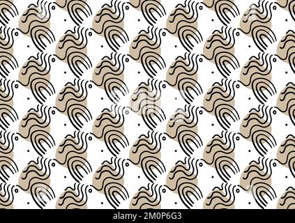 Pattern senza giunture di linee astratte e forme piene Illustrazione Vettoriale