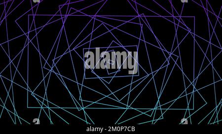 Multicolore geometrico futuristico psichedelico sfondo scintillante. Riprese digitali con linee di rete. Foto Stock