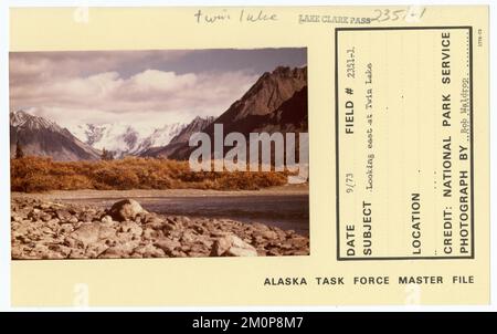 Vista a est sul lago Twin. Alaska Task Force fotografie Foto Stock