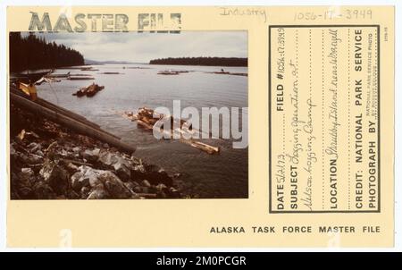 Operazione di registrazione al Nelson Logging Camp. Alaska Task Force fotografie Foto Stock