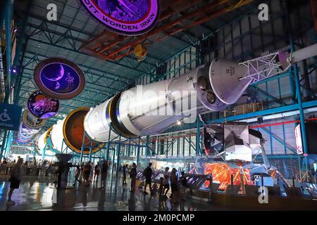 Razzo Saturno V al Kennedy Space Center Foto Stock
