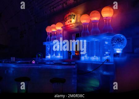 Museo del ghiaccio Aurora presso il Chena Hot Springs Resort di Fairbanks, Alaska Foto Stock