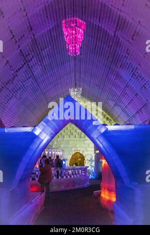 Museo del ghiaccio Aurora presso il Chena Hot Springs Resort di Fairbanks, Alaska Foto Stock