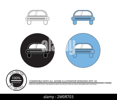 Icone per auto disegni vettoriali, trasporto illustrato simboli di tipo monogramma Illustrazione Vettoriale
