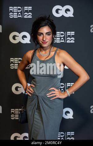Jeddah, Arabia Saudita, il 7 dicembre 2022. L'attrice Saudita Nour Alkhadra arriva a GQ Dinner, come parte del Red Sea International Film Festival, a Jeddah, Arabia Saudita, il 7 dicembre 2022. Foto di Balkis Press/ABACAPRESS.COM Foto Stock