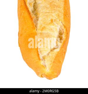 Pane fresco cotto nutriente e dorato isolato su sfondo bianco Foto Stock