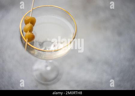 Vista dall'alto di un cocktail alla ciliegia Foto Stock