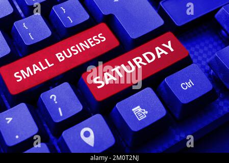 Visualizzazione concettuale Small Business Sabato. Business concept American shopping vacanza tenuto durante il Sabato Foto Stock