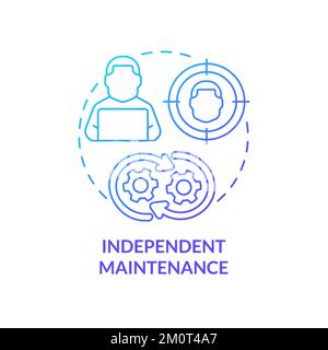 Icona del concetto di gradiente blu di manutenzione indipendente Illustrazione Vettoriale