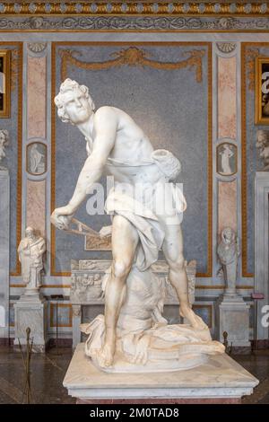 Italia, Lazio, Roma, Galleria Borghese, statua di Gian Lorenzo Bernini, David del 1623-1624 Foto Stock