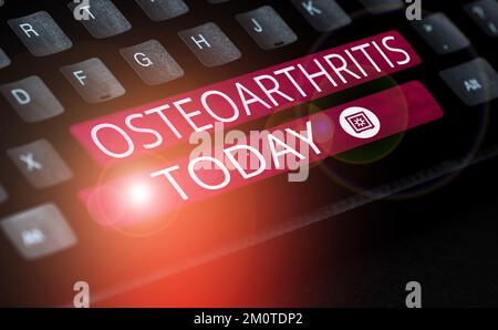 Scrittura a mano osteoartrite testo. Approccio aziendale degenerazione della cartilagine articolare e dell'osso sottostante Foto Stock