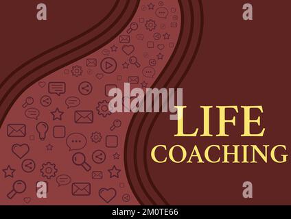 Didascalia di testo che presenta Life Coaching. Vetrina aziendale migliorare la vita attraverso le sfide ci incoraggia nelle nostre carriere Foto Stock