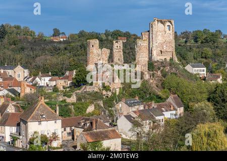 Francia, Allier, villaggio di Herisson etichettato Petites CITES de Caractere, castello medievale, Bourbonnais Foto Stock