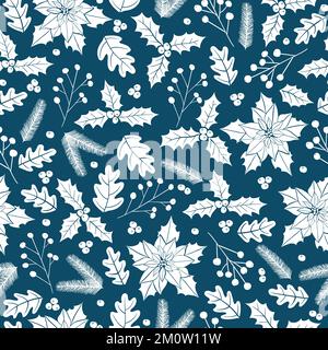 Inverno vacanze fiore senza cuciture modello Illustrazione Vettoriale