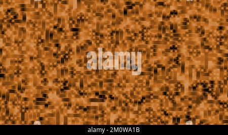 Numerosi quadratini arancioni bloccano forme su sfondo astratto con rendering 3D per forme quadrate, geometriche e concetti ingegneristici Foto Stock