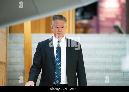 Edimburgo, Scozia, Regno Unito. 8th Dec, 2022. NELLA FOTO: Keith Brown MSP, Segretario del Gabinetto scozzese per la Giustizia e i Veterani, visto durante un'intervista nella Garden lobby del Parlamento scozzese, Holyrood. Credit: Colin D Fisher Credit: Colin Fisher/Alamy Live News Foto Stock