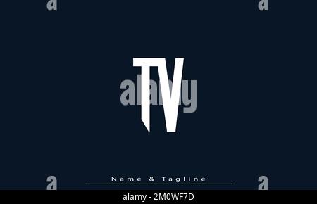 Lettere alfabetiche iniziali logo monogramma TV , VT Illustrazione Vettoriale