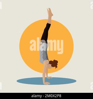 Ragazza che fa un'illustrazione del vettore del handstand Illustrazione Vettoriale