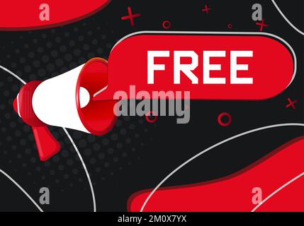 Gratuito. Megaphone a mano con bolla vocale Illustrazione Vettoriale