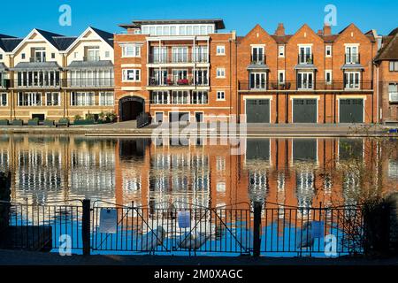 Windsor, Regno Unito. 8th dicembre 2022. Oggi c'erano pochissimi cigni sul Tamigi. Tragicamente, a seguito di un'epidemia nazionale di influenza aviaria sono morti almeno 66 cigni del gregge di Windsor. Lungo il percorso del fiume rimangono dei cartelli che chiedono alla gente di non nutrire i cigni. L'ente locale di beneficenza del cigno, Swan Support, sta facendo l'alimentazione controllata dei cigni nel tentativo di fermare la diffusione dell'influenza della sposa. Credit: Maureen McLean/Alamy Live News Foto Stock