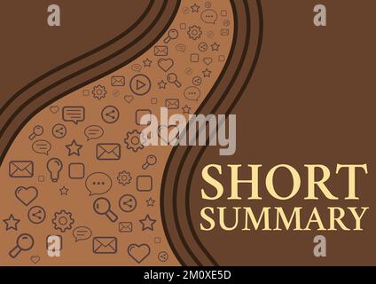 Didascalia di testo con breve riepilogo. Concetto di Internet breve dichiarazione dei punti principali chiaro Foto Stock