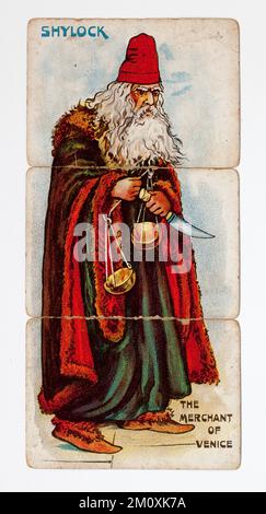 Illustrazione vintage Shylock Playing Card - da Shakespeares il mercante di Venezia Foto Stock