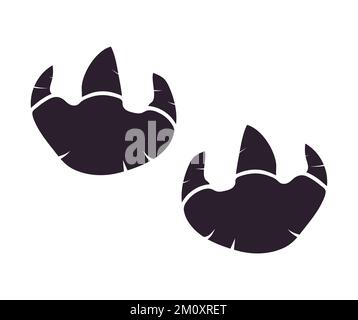 Vettore di impronta di dinosauro Iguanodon. Paleontologia, vendemmia di storia. Illustrazione delle tracce di dinosauro paleontologia. Illustrazione Vettoriale