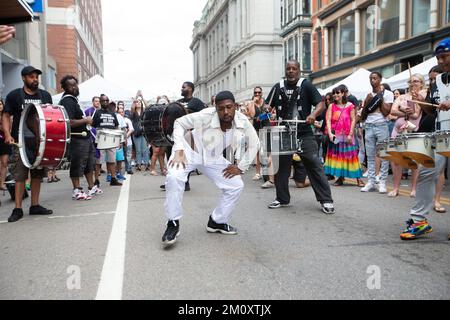 Scene del PVD Fest di Providence, Rhode Island, negli Stati Uniti Foto Stock