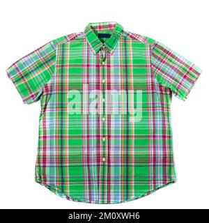Casual camicia da uomo a manica corta verde Foto Stock