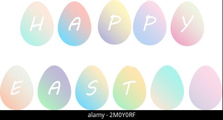 Gradiente pastello Pasqua uova colorate illustrazione vettoriale Illustrazione Vettoriale