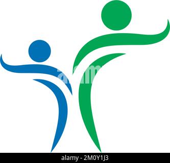 Un'illustrazione digitale di un design creativo del marchio del team di collegamento umano per le aziende Illustrazione Vettoriale