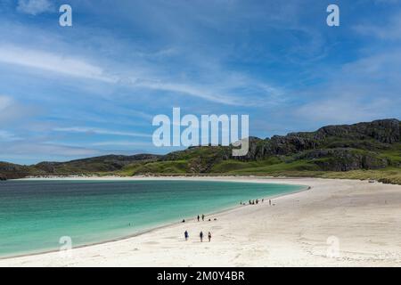 Reef Beach o meglio Traigh na Bèirigh, Kneep, Lewis, Isola di Lewis, Ebridi, Ebridi esterne, Western Isles, Scozia, Regno Unito, Gran Bretagna Foto Stock