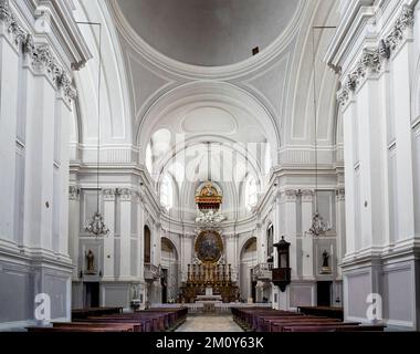 Interno della Chiesa della Madonna della neve e San massimo ad Agliè, provincia di Torino, Italia settentrionale. Foto Stock