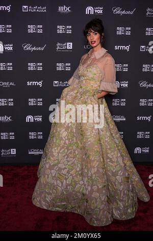 L'attrice spagnola Paz Vega si pone all'arrivo della cerimonia di chiusura della seconda edizione del Red Sea International Film Festival, a Jeddah, in Arabia Saudita, il 8 dicembre 2022. Foto di Balkis Press/ABACAPRESS.COM Foto Stock