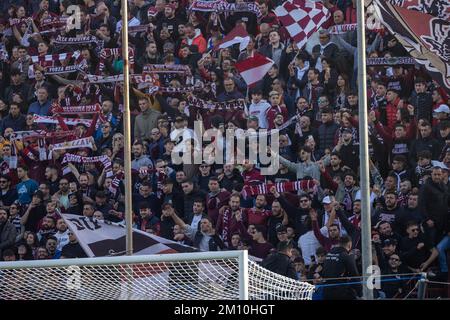 Reggio Calabria, Italia. 08th Dec, 2022. Tifosi di Reggina durante la Reggina 1914 vs Frosinone Calcio, Campionato Italiano di calcio Serie B a Reggio Calabria, dicembre 08 2022 Credit: Independent Photo Agency/Alamy Live News Foto Stock