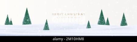 Buon Natale e felice anno nuovo sfondo con neve, ghiaccio, e alberi di Natale Paesaggio. Illustrazione vettoriale Illustrazione Vettoriale