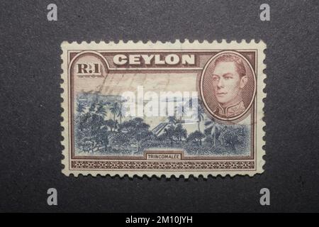 Ceylon 1952 Re Giorgio VI Trincomaleo Foto Stock