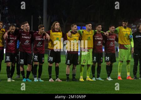 Reggio Calabria, Italia. 08th Dec, 2022. Squadra Reggina durante la Reggina 1914 vs Frosinone Calcio, partita italiana di calcio Serie B a Reggio Calabria, dicembre 08 2022 Credit: Agenzia indipendente per le foto/Alamy Live News Foto Stock