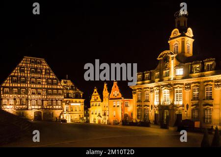 Municipio, Schwäbish Hall. Piccola città in Germania Foto Stock
