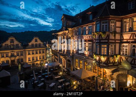 Hotel Adler by Markplatz, Schwäbish Hall. Piccola città in Germania Foto Stock
