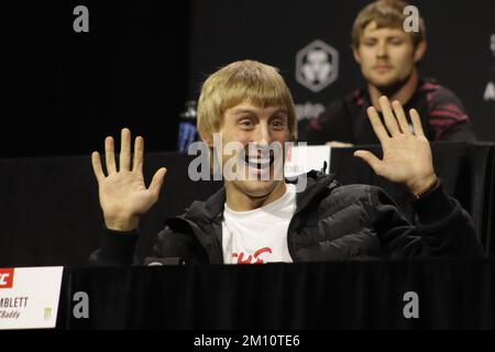 Las Vegas, Nevada, Stati Uniti. 08th Dec, 2022. UFC Apex LAS VEGAS, NV - DICEMBRE 8: Paddy Pimblett interagisce con i media durante il Media Day UFC 282 all'UFC Apex il 8 Dicembre 2022, a Las Vegas, Nevada, Stati Uniti. (Foto di Diego Ribas/PxImages) (Diego Ribas/SPP) Credit: SPP Sport Press Photo. /Alamy Live News Foto Stock